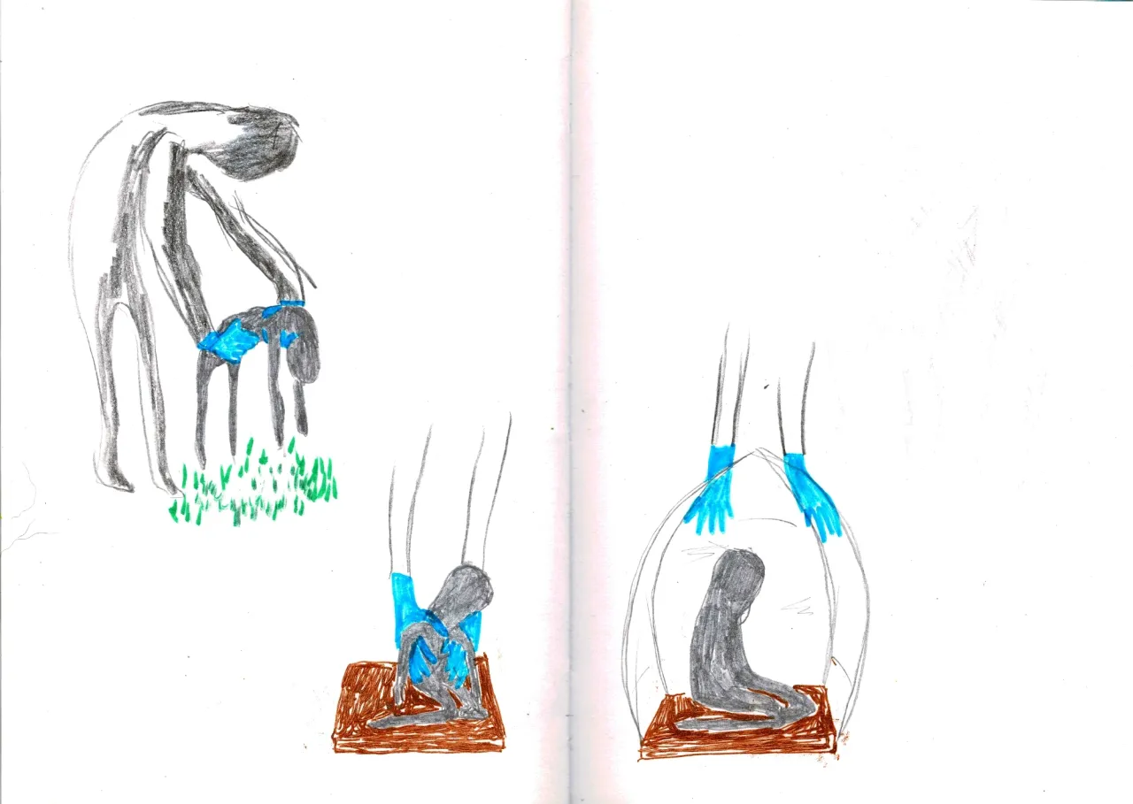 Einhundertfünfundneunzig – Pencil & marker on paper · 21 × 29.7 cm